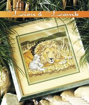 Cross Stitch Christmas Lion &amp; Lamb Wreath Sampler Ornaments Gift Bags Pa... - £7.72 GBP