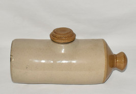 Vtg Stoneware Hot Water Bottle Foot &amp; Bed Warmer Antique Foot Bed Linen ... - £39.27 GBP