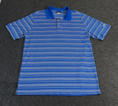Nike Golf Men&#39;s Dri-FIT Blue White Striped Short Sleeve Classic Polo Siz... - $15.78