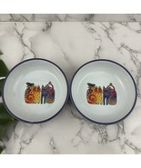 Laurel Burch Inspirations Carlotta Cat Small Saucer Bowl Set of 2 Dish F... - $63.16 CAD