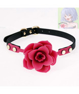 PU Leather Bondage with Rose Silicone Mouth Gag 4 Color - $25.00