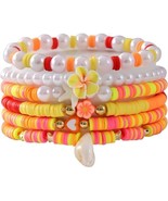 6PCS Clay Bead Bracelets for Teens Girls Preppy Cute Bracelets Jewelry S... - $16.57