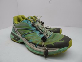 Salomon Women&#39;s Wings Pro 2 Trail Running Shoes Green/Blue/Yellow Size 9.5M - £19.92 GBP
