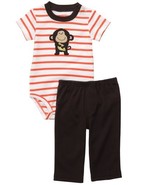 Carter&#39;s 2-pc. Monkey Stripe Bodysuit Pants Set, Size 9 Months - $146.70 MXN