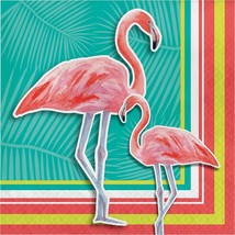 Island Oasis 16 Ct Lunch Napkins Summer Luau Pool Party Flamingos - £3.70 GBP