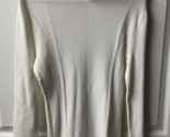 White House Black Womens M Market Ribbed Sweater White Turtle Neck Long ... - $14.10