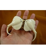 (TNE-STI-225-b) pair of Rays Stingray TAGUA NUT figurine on base Manta r... - $857.79 MXN