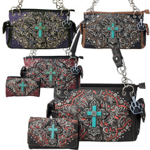 Western Handbag Turquoise Cross Country Conceal Carry Purse Bag Wallet W... - $39.99+