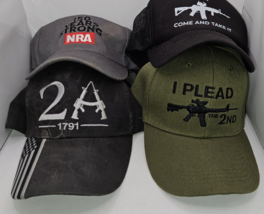 lot of 4 2nd Amendment 1791 cap Hats 2A OTTO NRA freedom green black fla... - $15.47