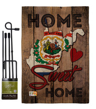 State West Virginia Home Sweet Burlap - Impressions Decorative Metal Garden Pole - £27.16 GBP