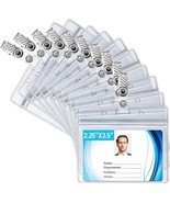 Clear Plastic Horizontal Name Badge ID Card Holders w/ Clip Lot of 30 - $15.00