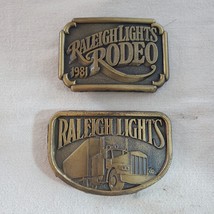 Raleigh Lights Truck Metal Belt Buckle Cigarettes Tobacco Vintage 1981 - £7.66 GBP