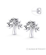 Eternal Tree-of-Life Chakra Charm Stud Earrings in Oxidized 925 Sterling... - $17.99