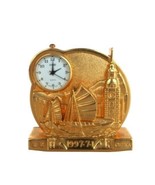 Vintage Small Desk Clock 1997 Handover of Hong Kong Commemorative Gold Tone - $372.93 MXN