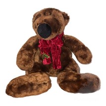 Dan Dee Collector&#39;s Choice Brown Bear with Christmas Bow Scarf  16” - £13.88 GBP