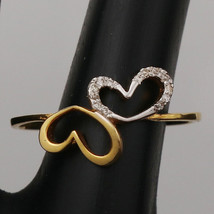 22 cts Yellow Gold Heart Shape Valentine Day Couple Gift Jewelry Engagement Ring - £177.31 GBP