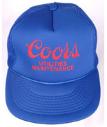 COORS Utilities Maintenance Trucker Cap-Blue-Mesh-Puff Letter-Rope Bill-... - $922.00 MXN
