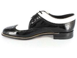 Stacy Adams Men's Shoes Dayton Black White Wingtip Oxford Leather 00605-21 Shiny image 7