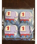 16 self-adhesive Elephant Embellishments 1st Birthday invitation decor s... - $7.86