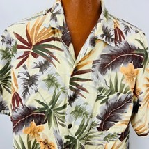 Caribbean Joe Hawaiian Aloha XL Shirt Hibiscus Flowers Palm Leaves Tropical - £39.83 GBP