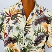 Caribbean Joe Hawaiian Aloha XL Shirt Hibiscus Flowers Palm Leaves Tropical - £39.49 GBP