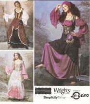 Miss Gypsy Wench Medieval Renaissance Halloween Celtic Costume Sew Pattern 6-12 - £11.79 GBP