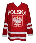 Any Name Number Polska Poland Retro Hockey Jersey Red Dzarnowski Any Size - $74.88 CAD