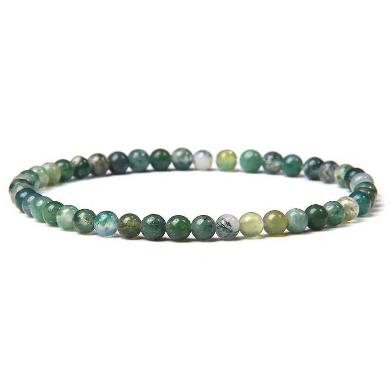 4mm Chakra Beads Energy Bracelet Natural Round Agates Onyx Stone Stretch Bracele - £16.35 GBP
