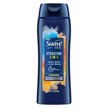 Suave Men 3 in 1 Mens Body Wash, Body Soap for Hydrated Skin and Hair, Hair, Fac - £18.37 GBP