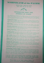 Vintage Marineland of the Pacific Redondo Beach Information &amp; Map Sheet 1960s - £1.56 GBP