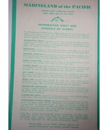 Vintage Marineland of the Pacific Redondo Beach Information &amp; Map Sheet ... - $2.73 CAD