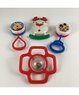 Vintage Baby Toy Rattle Lot Mickey Mouse Winnie Pooh Reindeer Gerber 199... - €24,71 EUR
