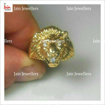 0.55 - 0.65 Ct Certified Natural  Lion Head Men&#39;S Ring 18Kt  Gold 6 - 14 Grams - £1,623.31 GBP+