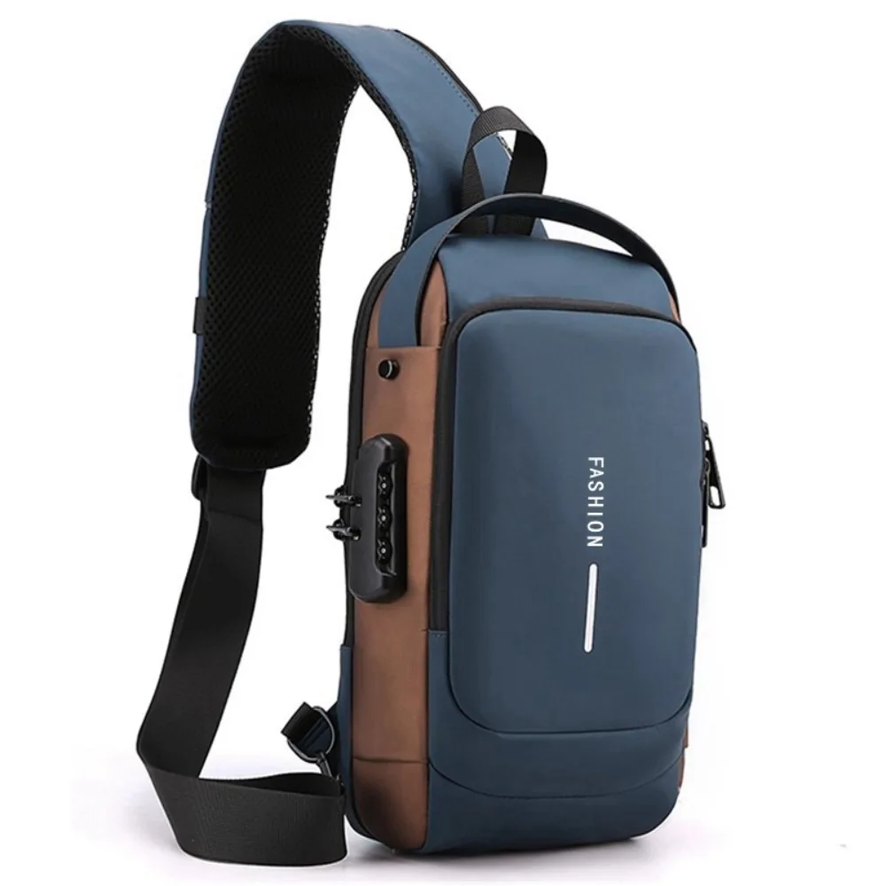  bag daily waterproof with password lock shoulder pack multifunction messenger bag male thumb200