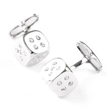 3.20Ct Round Cut Simulated  Diamond Wedding Cufflinks 14k White Gold Ove... - £85.83 GBP