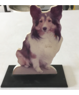 Vintage dog picture figurine plaque collie mix dog - €17,15 EUR