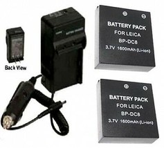 2X Batteries + Charger for Leica X Type 113, X Vario Type 107, X-E Type ... - £26.17 GBP