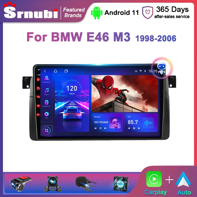 Srnubi Android 11.0 Car Radio For BMW E46 M3 1998-2006 Multimedia Video Player - £81.70 GBP+