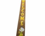 Vertical Wooden Welcome Sign Plaque Hand Painted Décor Country Porch 24x... - $87.99