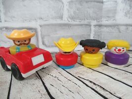 Fisher Price Little People vintage chunky lot  farmers car clown AA girl  - $10.39