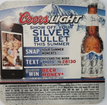 Coors Light Silver Bullet Beer lot of 6 square dbl sided cardboard coasters, new - $4.95