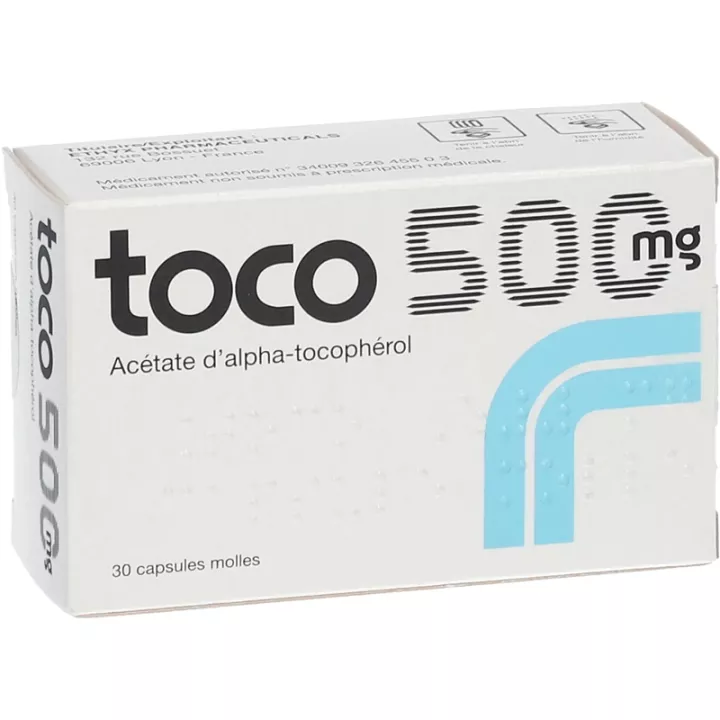 Toco Acetate Alpha Tocopherol Vitamin E 500 mg 30 Capsules - $27.27 CAD