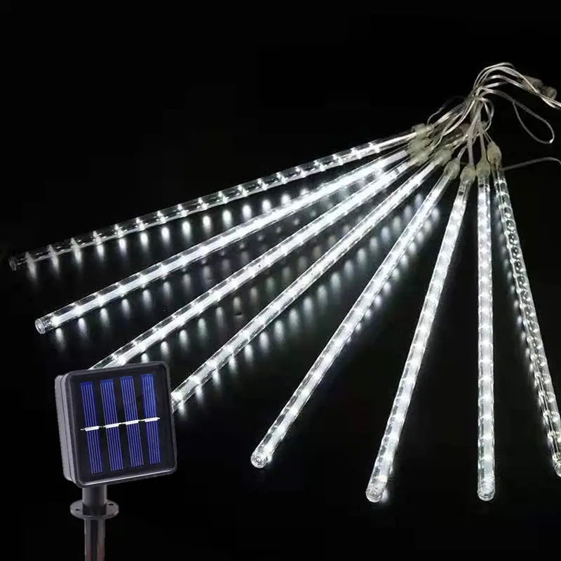 Solar LED Meteor Shower Rain Lights Waterproof Outdoor Led Street Gar Fairy Gard - £76.85 GBP