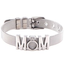 2020 Hot Sale Fashion Jewelry Colorful Mesh Bracelet Set With MOM Charms Brand B - £10.55 GBP