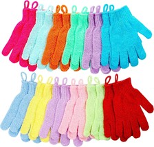 Shower Gloves 24 Pcs Exfoliating Bath Gloves Body Scrub Gloves with Hang... - $23.77
