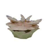 Lenox 2004 Fine Ivory China 24K Gold Jeweled Butterfly Trinket Box - $48.99