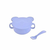 Cartoon Bear Binaural Food Bowl Unbreakable Kid Children Baby Bowl Spoon Anti Ho - £8.69 GBP