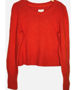 Maeve Anthropologie Sweater Size XL Orange Pullover Puff Sleeve Textured... - $19.48