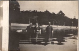 RPPC Three Men Swimming c1908 Postcard Z23 - £4.75 GBP