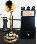 Candlestick ( brass ) with Gray Pay Station Circa 1900's - $1,895.00